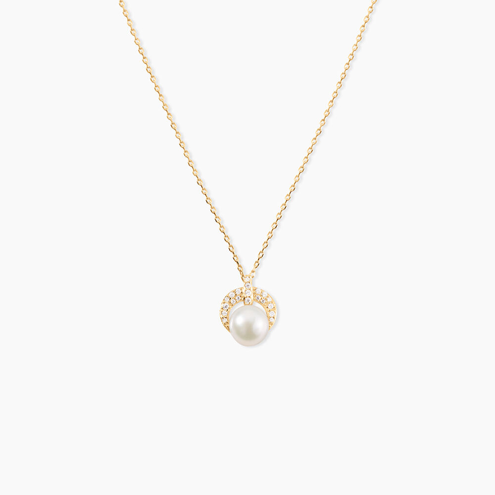 Collier Aloys Or Jaune Perle De Culture Et Oxyde De Zirconium - Colliers avec pierres Femme | Marc Orian