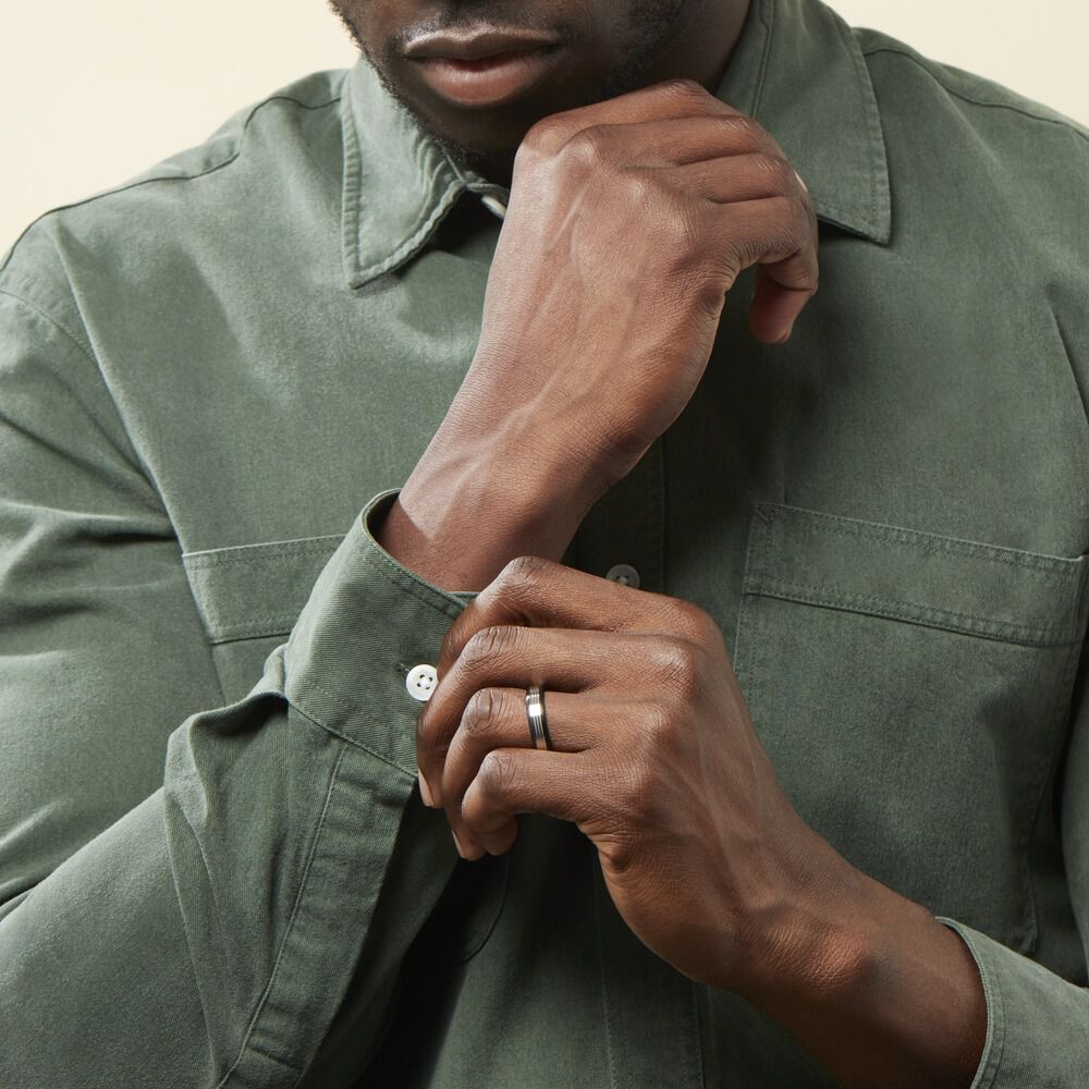 Bague Christell Acier Blanc - Bagues grosses Homme | Marc Orian