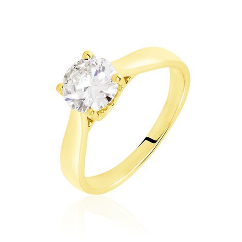Bague Solitaire Vicoeuria Or Jaune Diamant Synth&eacute;tique - Parures de mariage Femme | Marc Orian