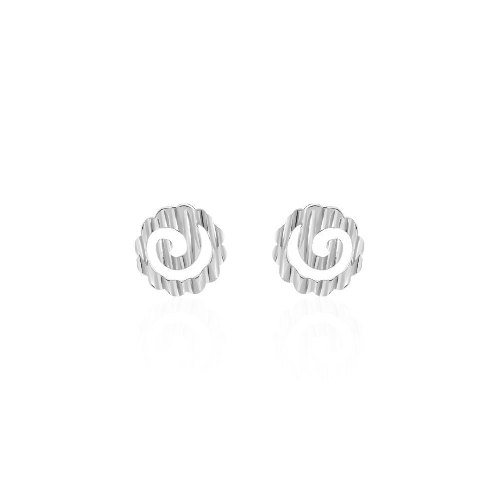 Boucles D'oreilles Puces Selima Argent Blanc - Puces Femme | Marc Orian