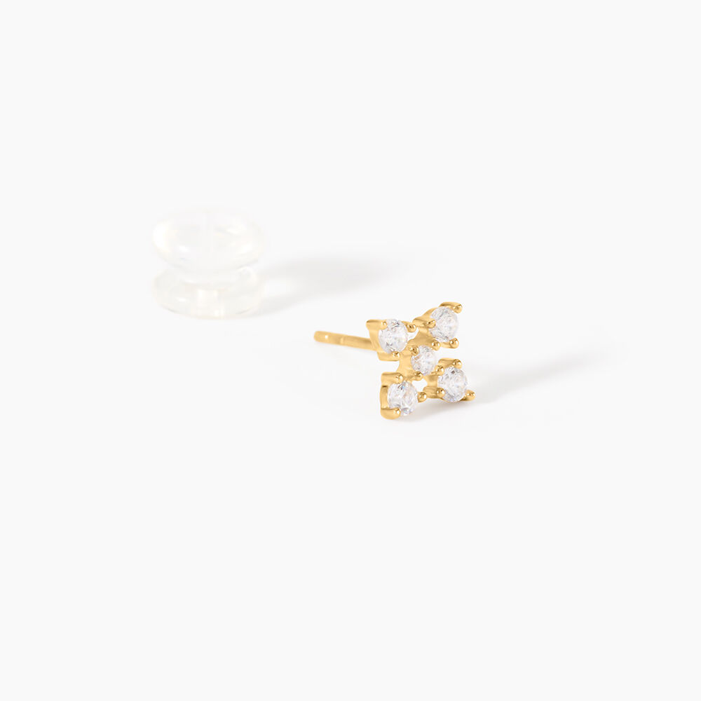 Boucles D'Oreilles Puces Katashi Or Jaune Oxyde De Zirconium - Puces Femme | Marc Orian