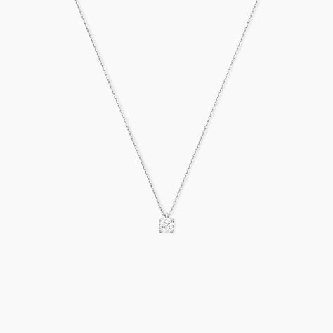 Collier Elfa Or Blanc Diamant - Colliers avec pierres Femme | Marc Orian