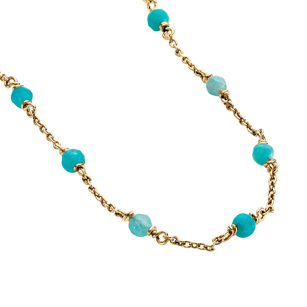 Collier Calliope Plaqué Or Doré Amazonite - Colliers avec pierres Femme | Marc Orian