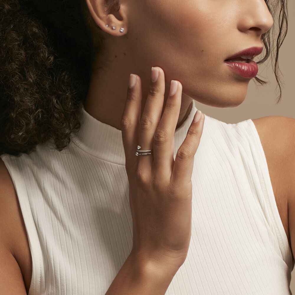 Bague Gait Argent Blanc Oxyde De Zirconium - Bagues avec pierre Femme | Marc Orian
