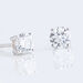 Boucles D'oreilles Puces 4 Griffes Or Blanc Diamant Synthetique - Puces Femme | Marc Orian