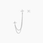 Boucles D'oreilles D&eacute;pareill&eacute;es June Argent Blanc Oxyde De Zirconium - Bijoux fantaisie Femme | Marc Orian