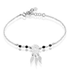Bracelet Dream Catcher Argent Blanc Pierre De Synthese - Bracelets chaînes Femme | Marc Orian