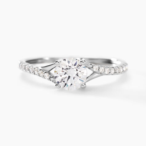 Bague Evita Or Blanc Oxyde De Zirconium - Solitaires Femme | Marc Orian