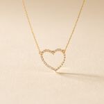 Collier Coeur Droit Or Jaune Oxyde De Zirconium - Colliers avec pierres Femme | Marc Orian