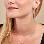 Boucles D'oreilles Pendantes Mayfair Argent Blanc Oxyde - Pendantes Femme | Marc Orian