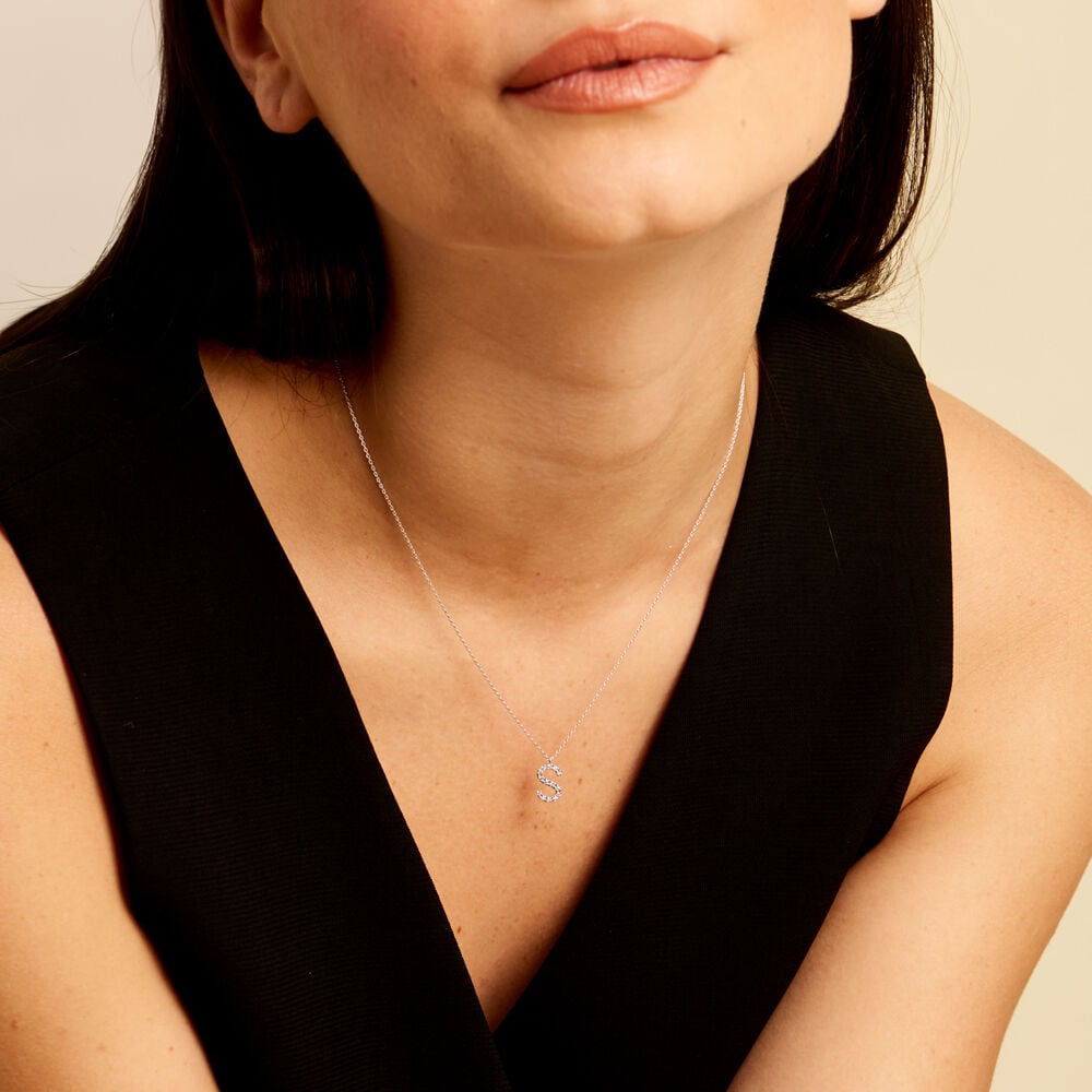 Collier Oran Or Blanc Diamant - Colliers avec pierres Femme | Marc Orian