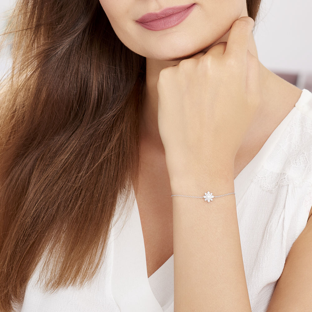 Bracelet Lorraine Argent Blanc Oxyde De Zirconium - Bracelets chaînes Femme | Marc Orian