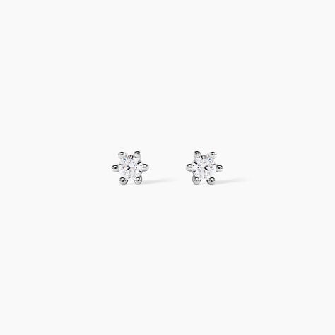 Boucles D'oreilles Puces Allison Argent Blanc Oxyde De Zirconium - Puces Femme | Marc Orian