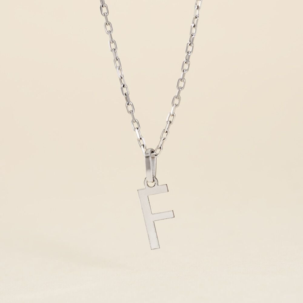 Pendentif Ionia Lettre Or Blanc - Pendentifs Famille | Marc Orian