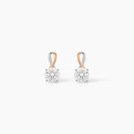 Boucles D'oreilles Pendantes Micheline Or Bicolore Oxyde De Zirconium - Pendantes Femme | Marc Orian