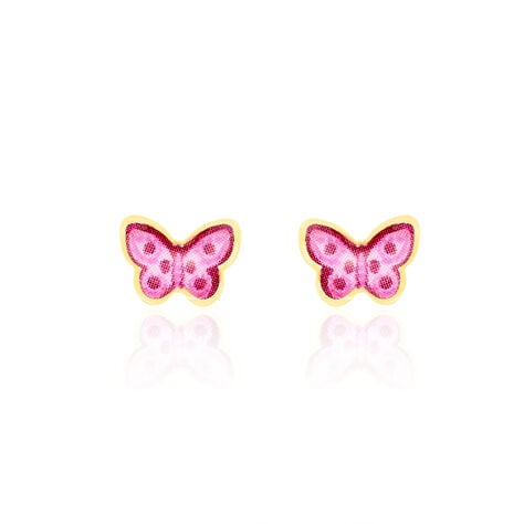 Boucles D'oreilles Puces Sulivia Papillon Or Jaune - Puces Enfant | Marc Orian