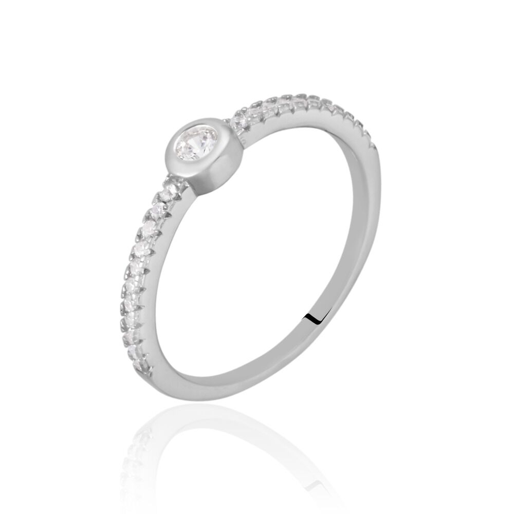 Bague Maryne Argent Blanc Oxyde De Zirconium - Solitaires Femme | Marc Orian