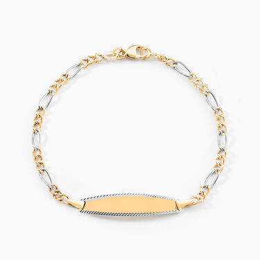 Bracelet Identit&eacute; Bartolomee Maille Alternee 1/3 Or Bicolore