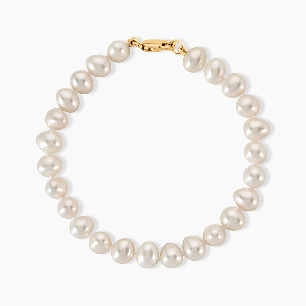 Bracelet Merrane Or Jaune Perle De Culture - Bracelets cha&icirc;nes Femme | Marc Orian