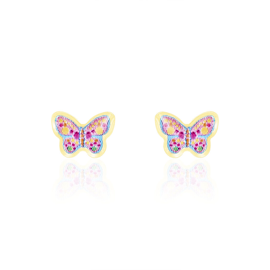 Boucles D'oreilles Puces Sulivia Papillon Or Jaune - Puces Enfant | Marc Orian