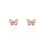 Boucles D'oreilles Puces Sulivia Papillon Or Jaune - Puces Enfant | Marc Orian