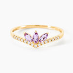 Bague Florelys Or Jaune Am&eacute;thyste Oxyde De Zirconium - Bagues pierres fines Femme | Marc Orian