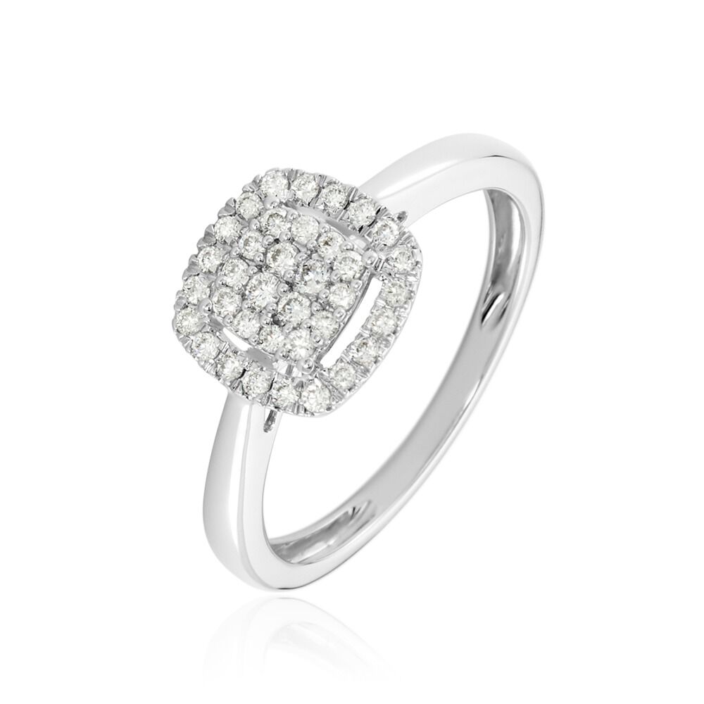 Bague Or Blanc Naveen Diamants Synth&eacute;tiques - Bagues avec pierre Femme | Marc Orian