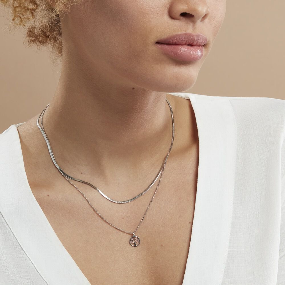 Collier Nia Argent Blanc - Colliers multirangs Femme | Marc Orian