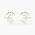 Boucles D'oreilles Puces Lucinda Or Jaune Perle De Culture - Boucles d'oreilles mariage Femme | Marc Orian
