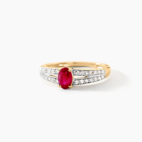 Bague Carlton Or Jaune Rubis Diamant - Bagues vintage Femme | Marc Orian