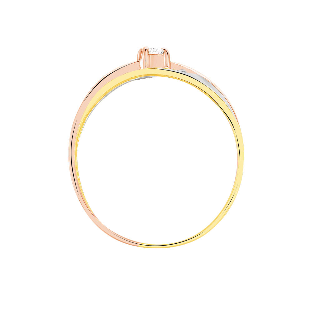 Bague Solitaire Gisla Or Tricolore Diamant - Solitaires Femme | Marc Orian