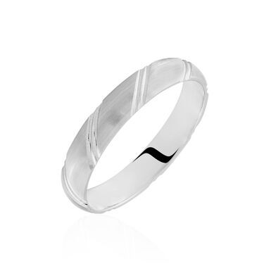 Alliance Marlon Demi Jonc Classique Or Blanc