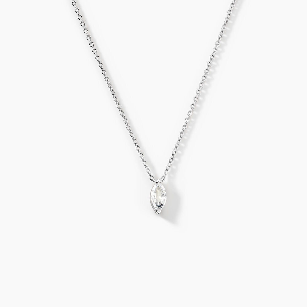 Collier Giulette Argent Blanc Oxyde De Zirconium - Colliers avec pierres Femme | Marc Orian