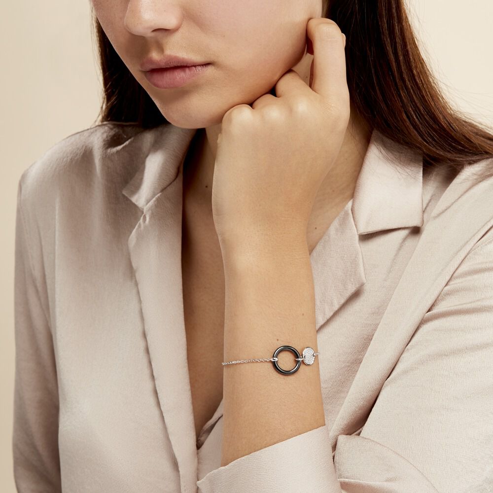 Bracelet Issara Argent Blanc C&eacute;ramique Et Oxyde De Zirconium - Bracelets fantaisie Femme | Marc Orian