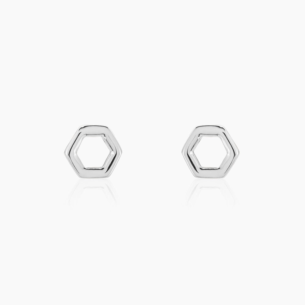 Boucles D'oreilles Puces Ulima Argent Blanc - Puces Femme | Marc Orian