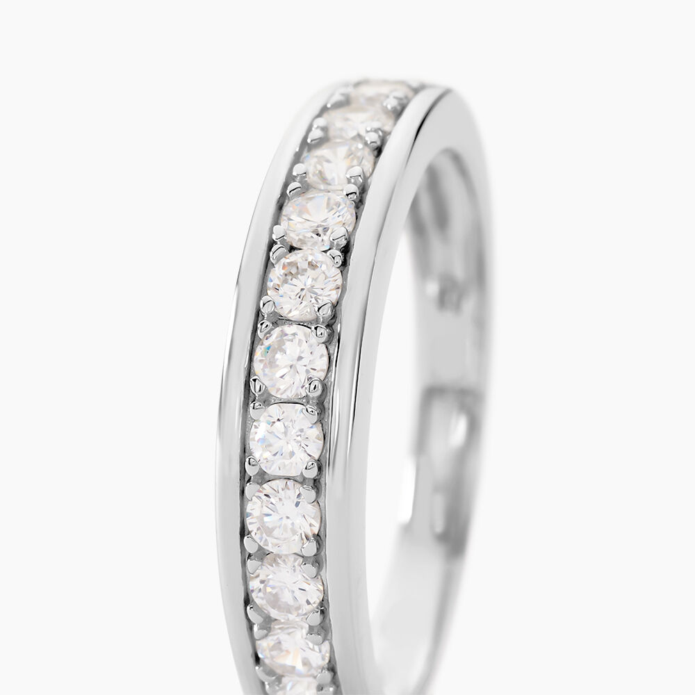 Demi Alliance Heket Argent Blanc Oxyde De Zirconium - Bagues avec pierre Femme | Marc Orian