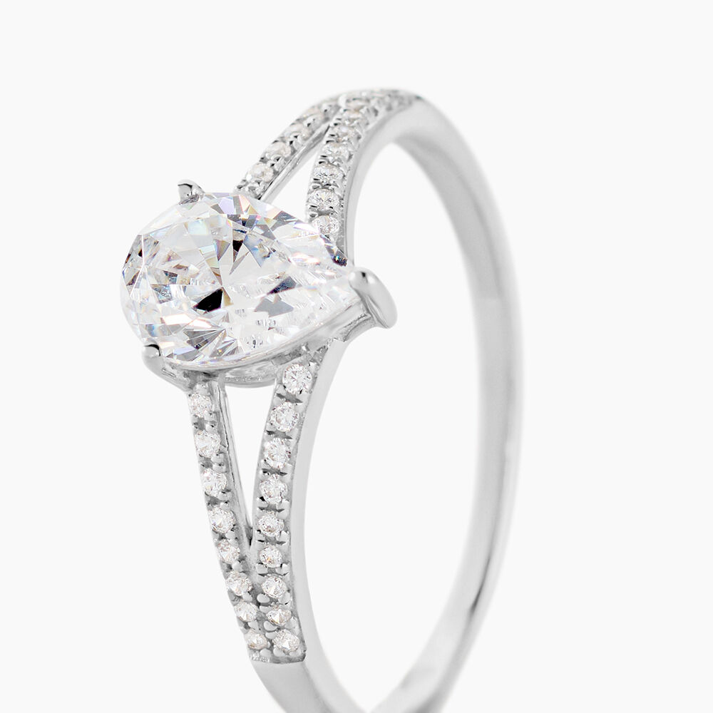Bague Or Blanc Marinda Oxyde De Zirconium - Solitaires Femme | Marc Orian
