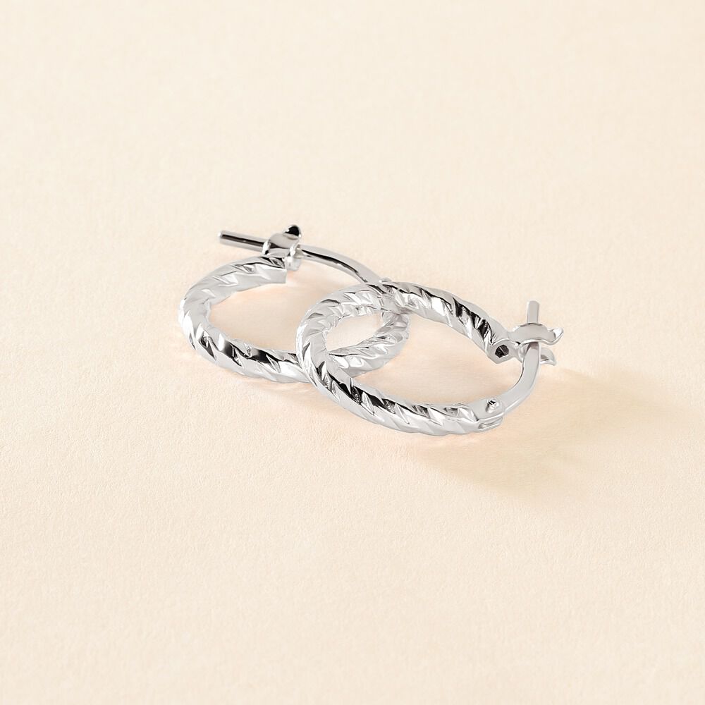 Cr&eacute;oles Djulia Argent Blanc - Cr&eacute;oles Femme | Marc Orian