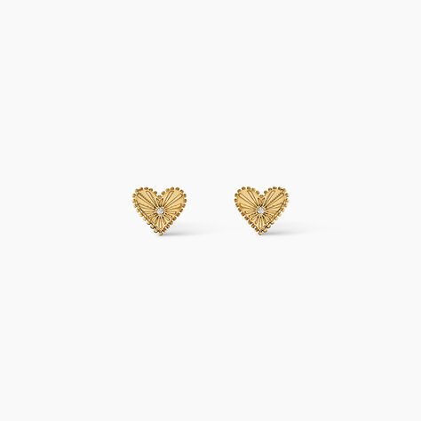 Boucles D'Oreilles Puces Pearl Argent Dor&eacute; A L'Or 750/1000 Oxyde De Zirconium - Puces Femme | Marc Orian
