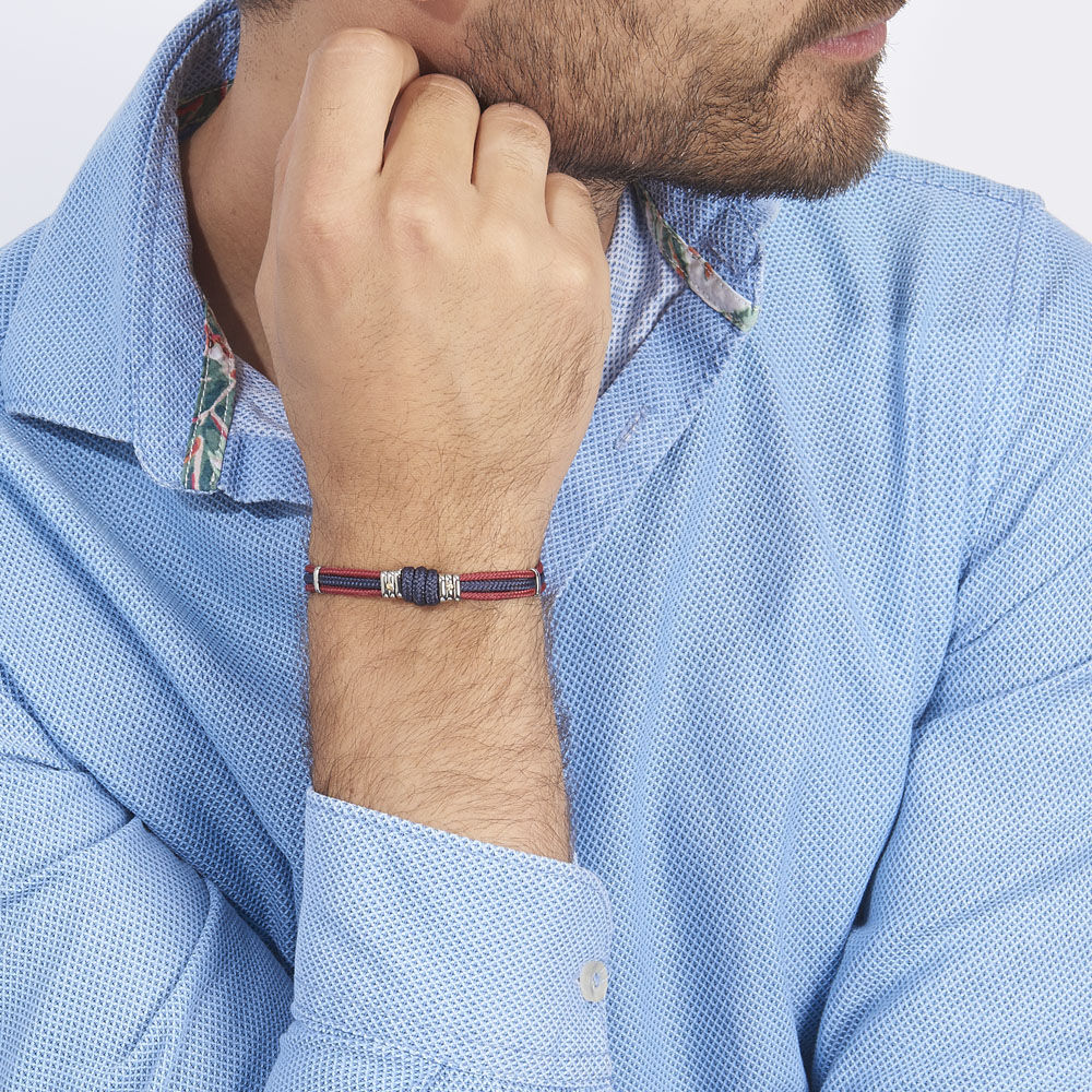 Bracelet Agarae Acier Blanc - Bracelets cordons Homme | Marc Orian