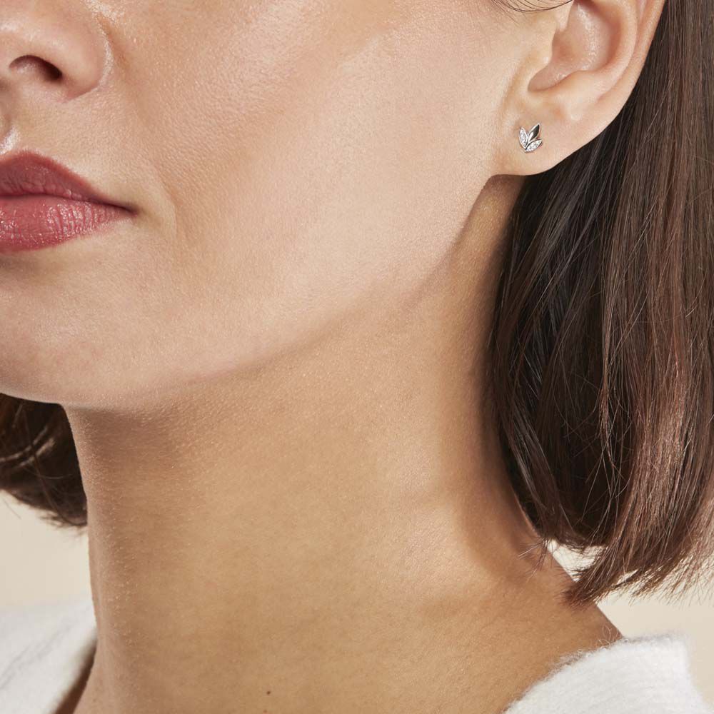 Boucles D'oreilles Puces Tihana Argent Blanc Oxyde De Zirconium -  Femme | Marc Orian