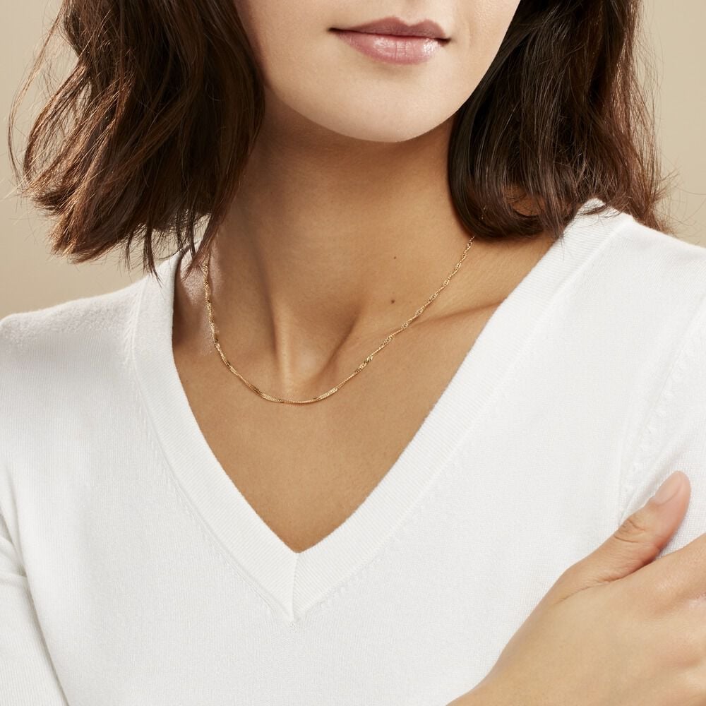 Chaîne Imanie Maille Singapour Or Jaune - Chaines Femme | Marc Orian