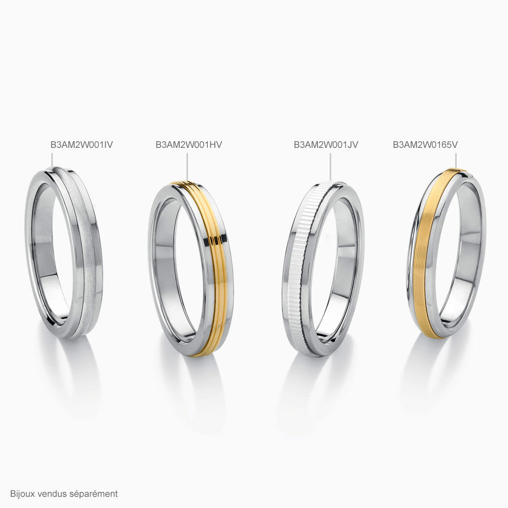 Alliance Len Demi Jonc Classique Or Bicolore - Alliances duo Unisex | Marc Orian