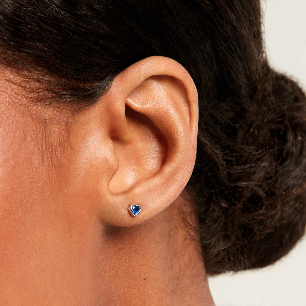 Boucles D'Oreilles Puces Querida Argent Blanc Oxyde De Zirconium - Puces Femme | Marc Orian