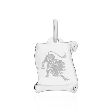 Pendentif Zodiaque Parchemin Argent Blanc