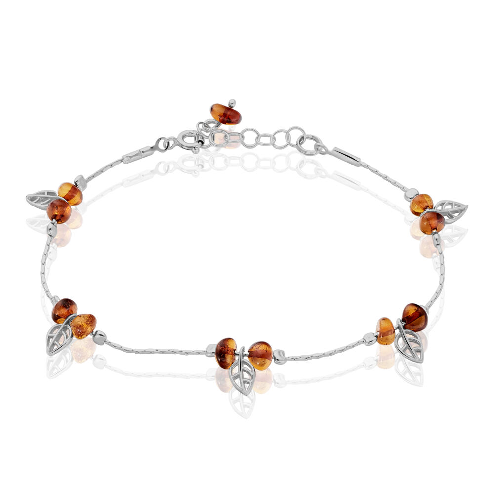 Bracelet Argent Blanc Nolana Ambre - Sélection Bohème Femme | Marc Orian