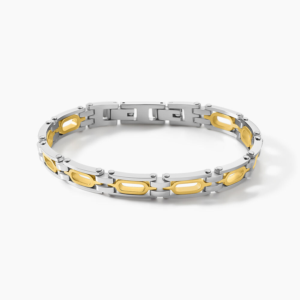 Bracelet Jourdan Wild Acier Blanc Et Jaune - Bracelets cha&icirc;nes Homme | Marc Orian