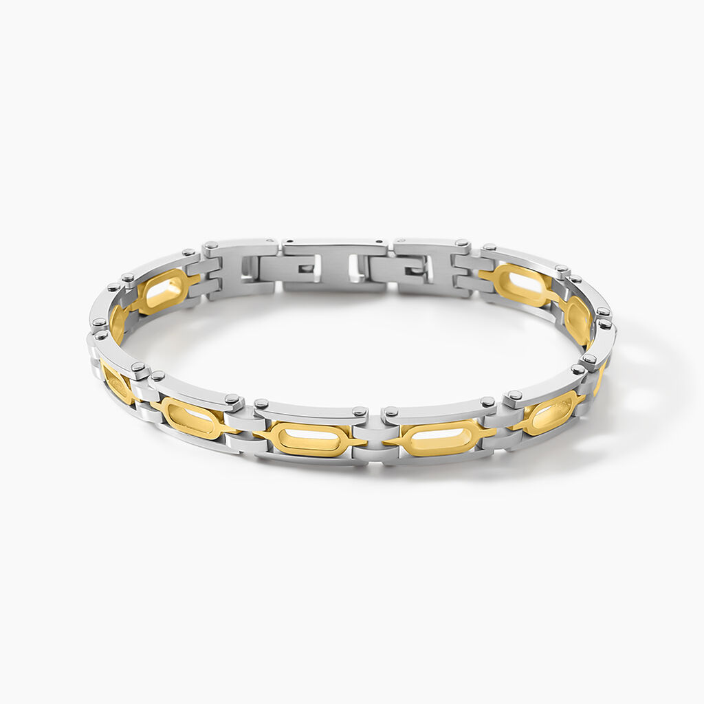 Bracelet Jourdan Wild Acier Blanc Et Jaune - Bracelets cha&icirc;nes Homme | Marc Orian