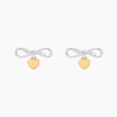Boucles D'oreilles Puces Or Jaune et Argent Blanc - Puces Femme | Marc Orian