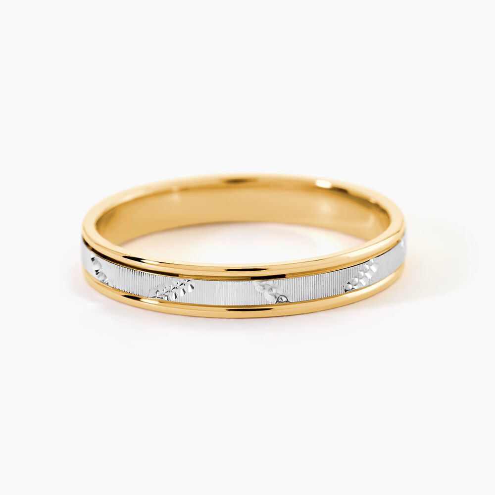 Alliance Or Bicolore Jaune / Blanc Tyssia - Alliances duo Unisex | Marc Orian